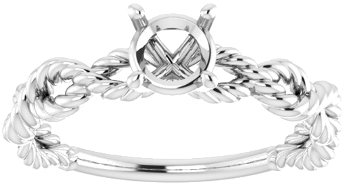 18K White  5.2 mm Round Solitaire Engagement Ring Mounting (3)