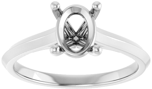 Sužadėtuvių Žiedas „Solitaire“ 585 Baltojo Aukso Oval 8mm x 6mm (3)