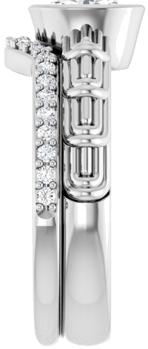 14K White 7 x 5 mm Oval Solitaire Engagement Ring Mounting (9)