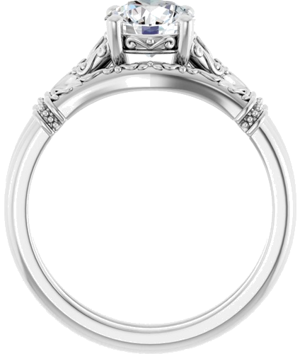 Sužadėtuvių Žiedas „Split Shank“ 585 Baltojo Aukso Round 6.5mm (7)