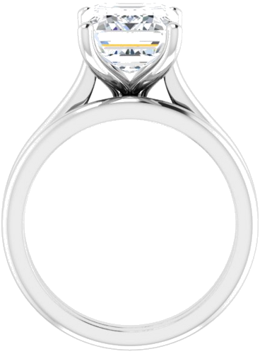 14K White 10x8 mm Emerald Solitaire Engagement Ring Mounting (7)