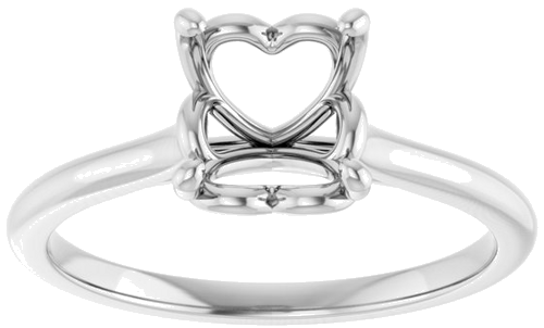 14K White  7.4 mm Round Solitaire Engagement Ring Mounting (3)