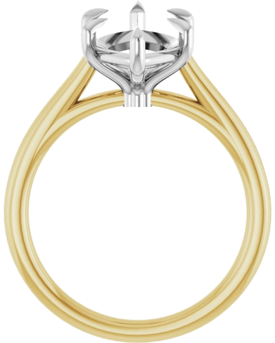 Sužadėtuvių Žiedas „Claw-Pong“ 14k yellow/white gold Marquise 16mm x 8mm (2)