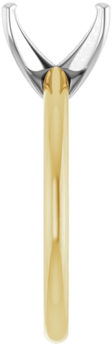 10K Yellow   White  8x6 mm Emerald Solitaire Engagement Ring Mounting (4)