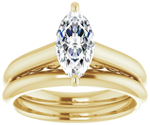Sužadėtuvių Žiedas „Sculptural“ 14k yellow gold Marquise 10mm x 5mm (8)