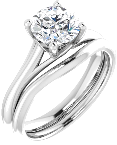 14K White 7 mm Round Solitaire Engagement Ring Mounting (6)