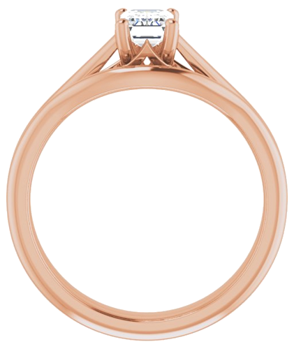 Sužadėtuvių Žiedas „Solitaire“ 14k rose gold Emerald 6mm x 4mm (7)