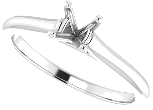 14K White 4.8 mm Round Solitaire Engagement Ring Mounting (5)