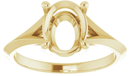 Sužadėtuvių Žiedas „Solitaire“ 585 Geltonojo Aukso Oval 9mm x 7mm (3)