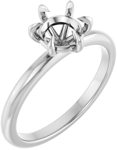 Platinum 6.5 mm Round Solitaire Engagement Ring Mounting (1)