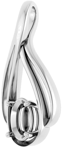 14K White  7x5 mm Oval Pendant Mounting (2)