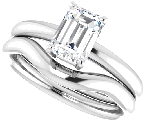 14K White 7x5 mm Emerald Engagement Ring Mounting (6)