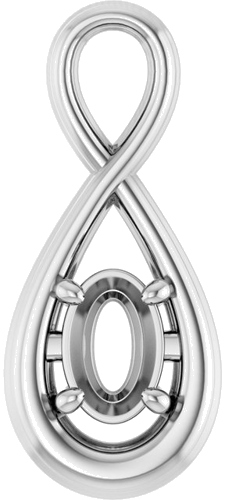 Pakabukas „Infinity-Inspired Solitaire“ 925 Sidabro Oval 6mm x 4mm (1)