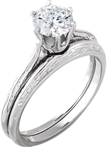 Sužadėtuvių Žiedas „Solitaire“ 925 Sidabro Round 5.8mm (5)