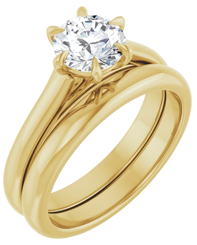 Sužadėtuvių Žiedas „Claw-Prong“ 14k yellow gold Round 6.5mm (6)