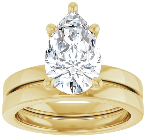 Sužadėtuvių Žiedas „Solitaire“ 14k yellow gold Pear 12mm x 7.5mm (8)