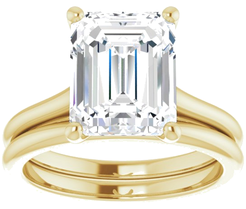 14K Yellow 10x8 mm Emerald Solitaire Engagement Ring Mounting (8)