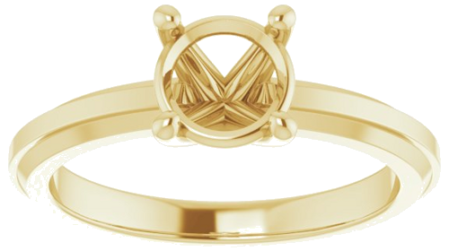 14K Yellow 6.5 mm Round Solitaire Engagement Ring Mounting (3)