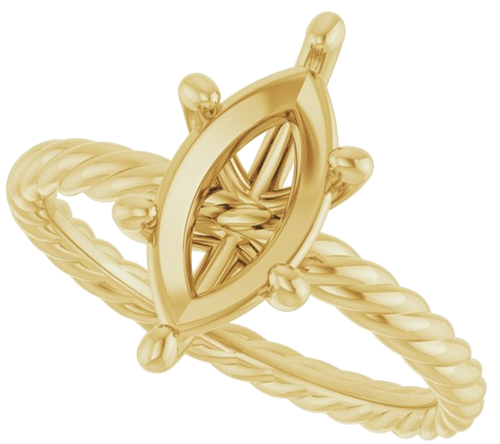 Sužadėtuvių Žiedas „Solitaire Rope“ 14k yellow gold Marquise 12mm x 6mm (5)