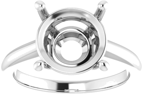 Sužadėtuvių Žiedas „V-End Prong“ 18k white gold Round 11mm (3)