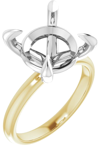 Sužadėtuvių Žiedas „Solitaire“ 14k yellow/white gold Round 12mm (1)