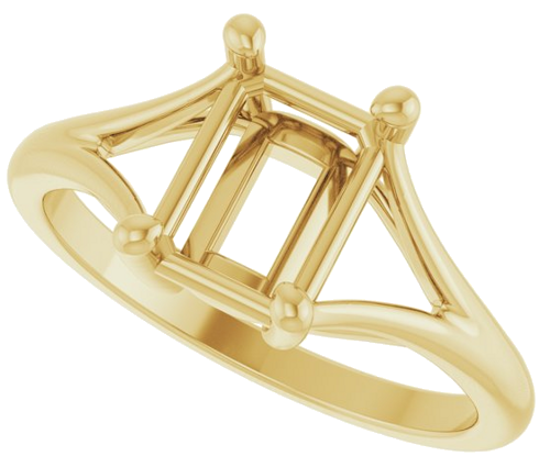 Sužadėtuvių Žiedas „Solitaire Split-Shank“ 14k yellow gold Emerald 8mm x 6mm (5)