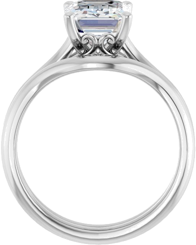 Sužadėtuvių Žiedas „Solitaire“ 14k white gold Emerald 9mm x 7mm (7)