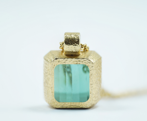 Златно колие със зелен турмалин (3)