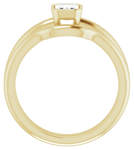 Sužadėtuvių Žiedas „Bezel-Set Solitaire“ 14k yellow gold Emerald 6mm x 4mm (7)