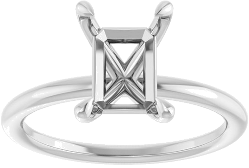 Sužadėtuvių Žiedas „Claw-Prong Solitaire“ 10k white gold Emerald 8.5mm x 6.5mm (3)