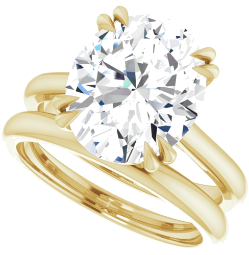 Sužadėtuvių Žiedas „Solitaire“ 585 Geltonojo Aukso Oval 12mm x 10mm (10)