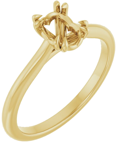 14K Yellow 7x5 mm Oval Solitaire Engagement Ring Mounting (1)