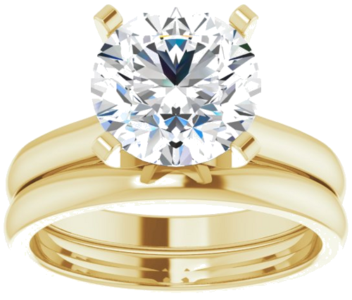 Sužadėtuvių Žiedas „Solitaire“ 14k yellow gold Round 9mm (7)