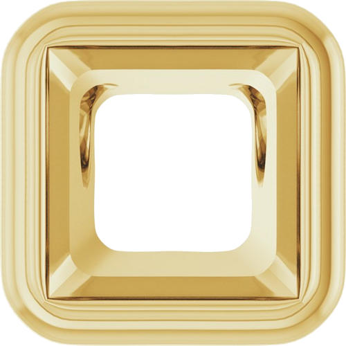 Pakabukas „Bezel-Set Solitaire“ 14k yellow gold Square 5mm (1)