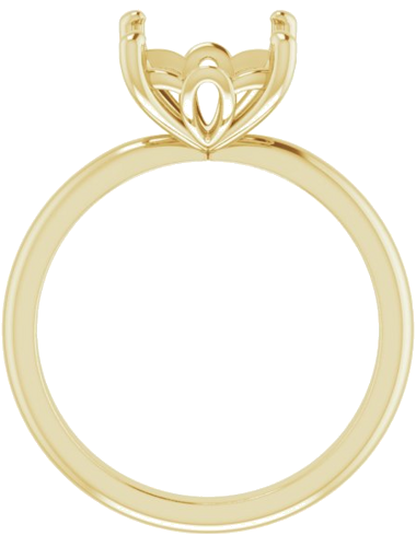 14K Yellow 9 mm Cushion Solitaire Engagement Ring Mounting (2)