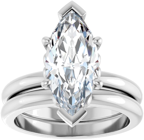 Sužadėtuvių Žiedas „Solitaire“ 14k white gold Marquise 15mm x 7mm (8)