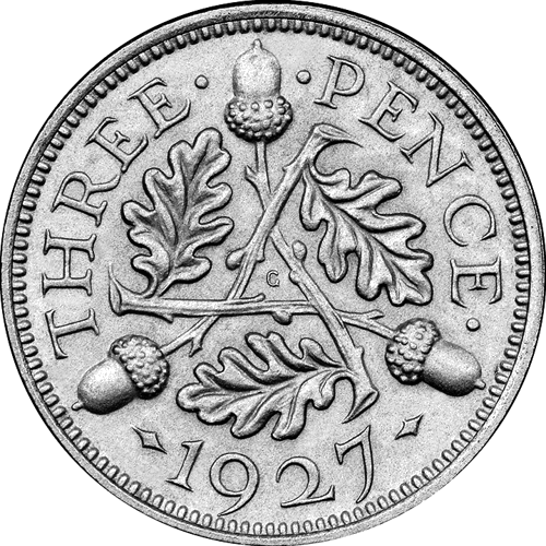 3 Pence George V (1927-1936) Great Britain Silver Coin (2)