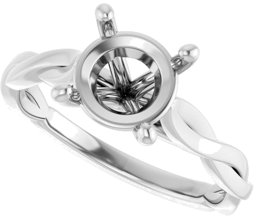 Sužadėtuvių Žiedas „Infinity-Inspired“ 14k white gold Round 8mm (5)