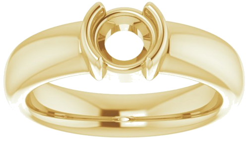 Sužadėtuvių Žiedas „Half Bezel Solitaire“ 585 Geltonojo Aukso Round 5.8mm (3)