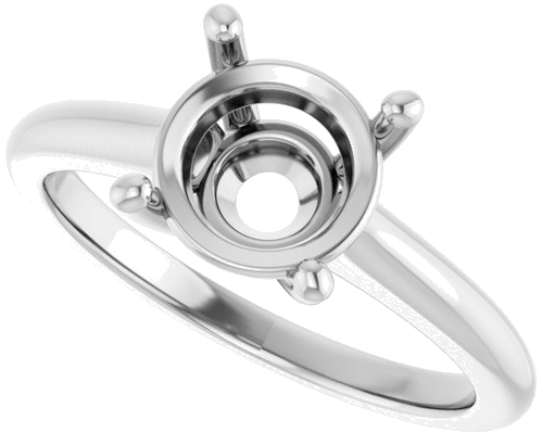 Sužadėtuvių Žiedas „V-End Prong“ 14k white gold Round 8.2mm (5)