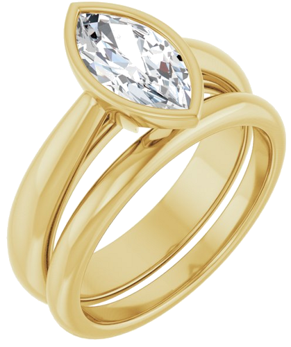 Sužadėtuvių Žiedas „Bezel-Set Solitaire“ 14k yellow gold Marquise 10.5mm x 5.5mm (6)