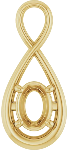 Pakabukas „Infinity-Inspired Solitaire“ 10k yellow gold Oval 8mm x 6mm (1)