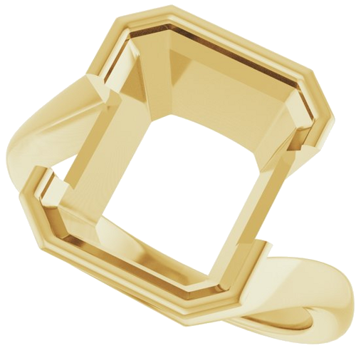 Sužadėtuvių Žiedas „Half-Bezel Solitaire“ 10k yellow gold Emerald 12mm x 10mm (5)