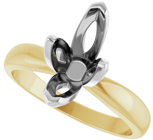 Sužadėtuvių Žiedas „V-End Tulipset® Solitaire“ 14k yellow/white gold Marquise 12mm x 6mm (5)