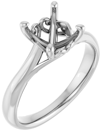 Sužadėtuvių Žiedas „Solitaire“ 14k white gold Round 8mm (1)