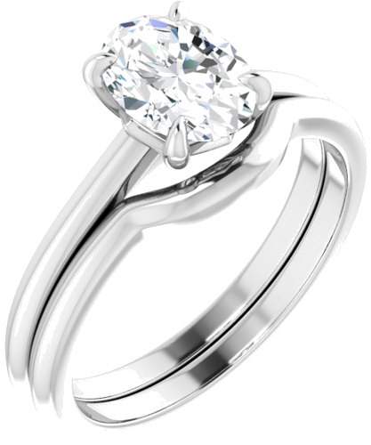 Sužadėtuvių Žiedas „Solitaire“ 950 Platinos Oval 8mm x 6mm (6)