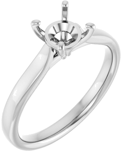 14K White 6.5 mm Round Engagement Ring Mounting (1)