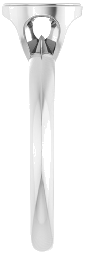 14K White 7 x 5 mm Oval Solitaire Engagement Ring Mounting (4)