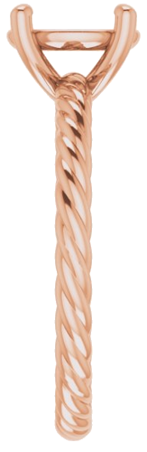 Sužadėtuvių Žiedas „Solitaire Rope“ 14k rose gold Oval 8mm x 6mm (4)
