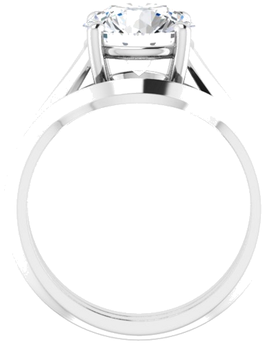 Sužadėtuvių Žiedas „Solitaire Split Shank“ 14k white gold Round 8.8mm (7)